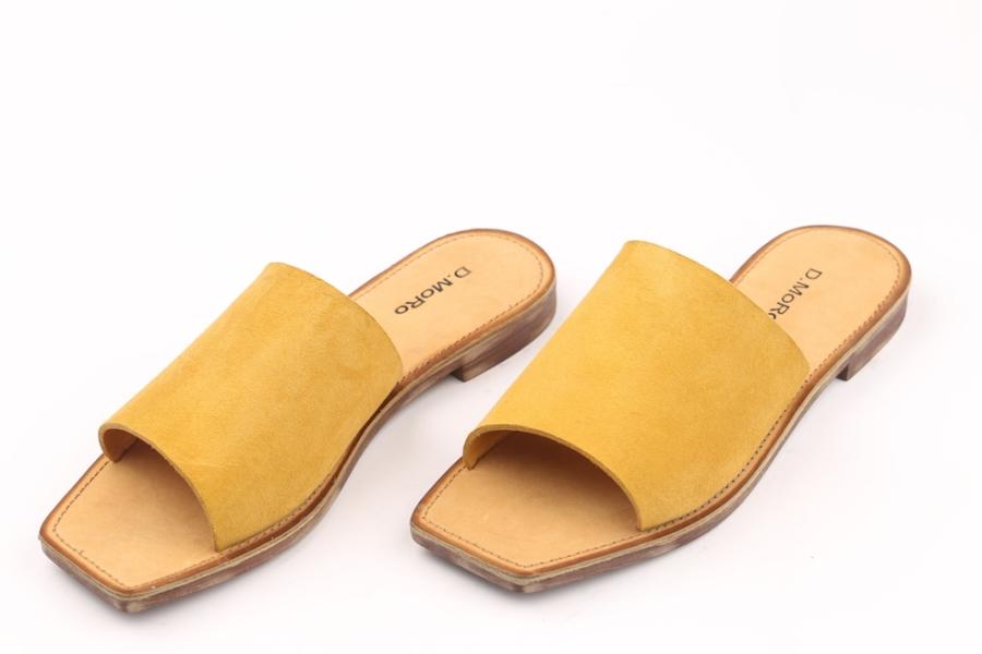 d.moro shoes Women Nubuck leather Slippers for summer: MORO-9 Yellow Nubuck leather (Wholesale)
