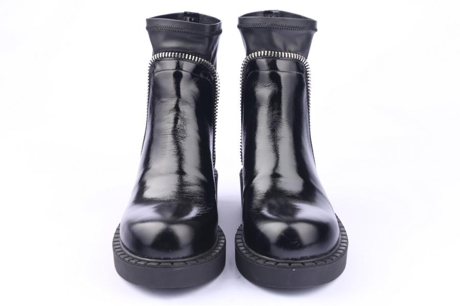 D.moro Shoes Women Patent Leather Ankle Boots For Winter: 519F Black (Wholesale)