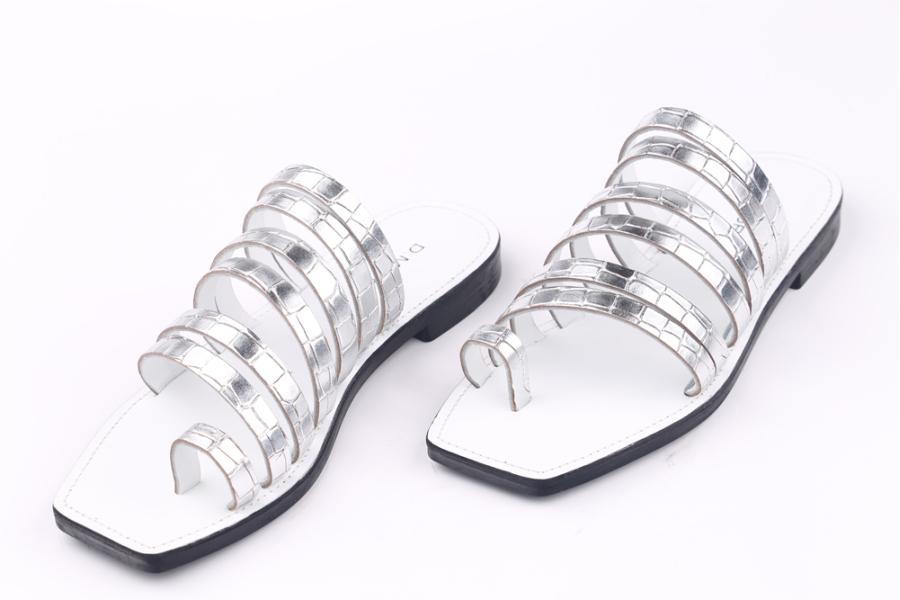 d.moro shoes Women Patent leather Slippers for summer: 707-56-1 Silver White Patent leather (Wholesale)