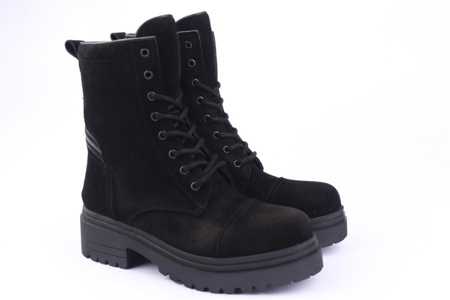 D.moro Shoes Women Suede Leather Ankle Boots For Winter: 252F Black (Wholesale)
