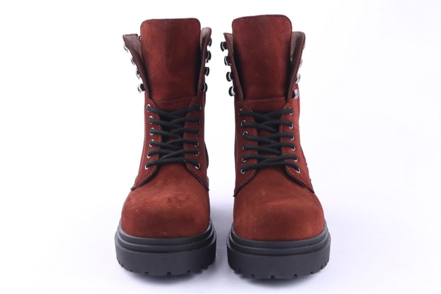 D.moro Shoes Women Suede Leather Ankle Boots For Winter: 252G Burgundy (Wholesale)