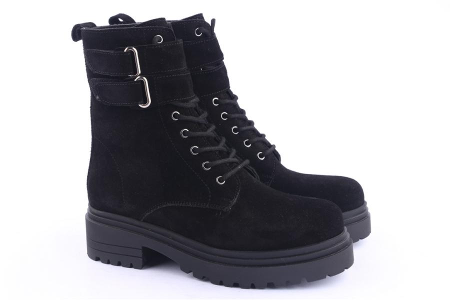 D.moro Shoes Women Suede Leather Ankle Boots For Winter: 252J Black (Wholesale)
