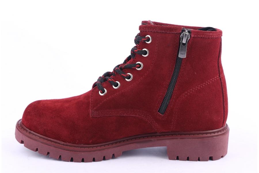 D.moro Shoes Women Suede Leather Ankle Boots For Winter: 318 Burgundy (Wholesale)