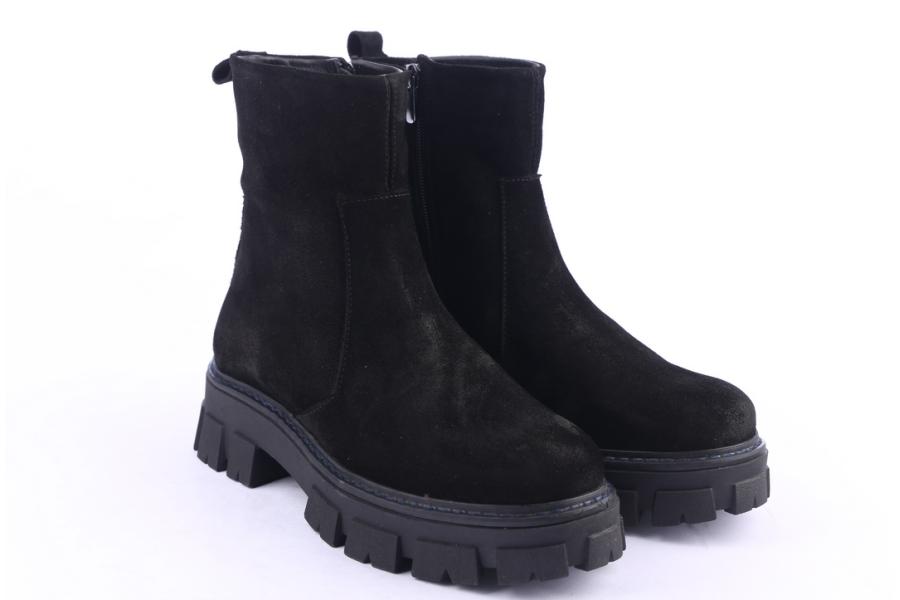 D.moro Shoes Women Suede Leather Ankle Boots For Winter: 504C Black (Wholesale)