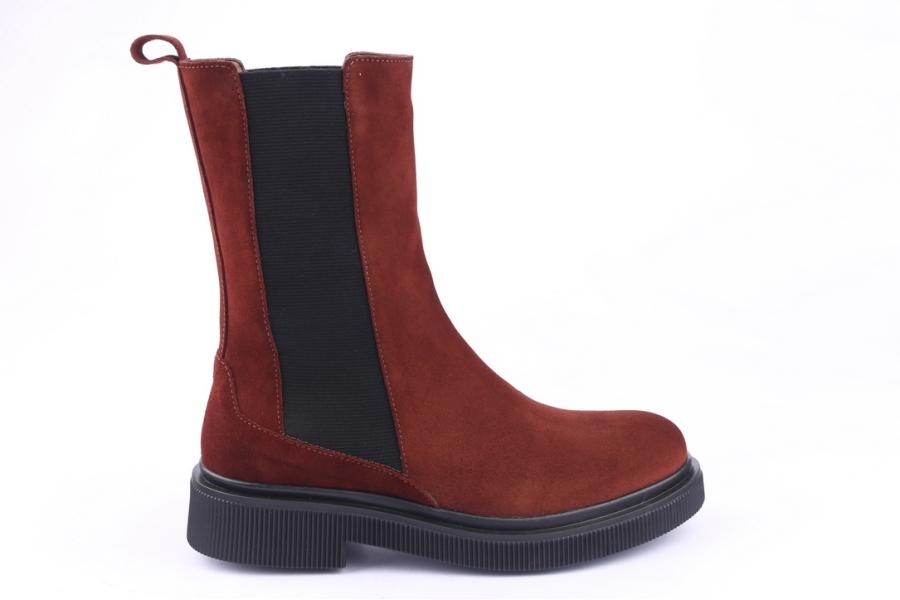 d.moro shoes Women Suede Leather Ankle Boots for Winter: 506B Burgundy (Wholesale)