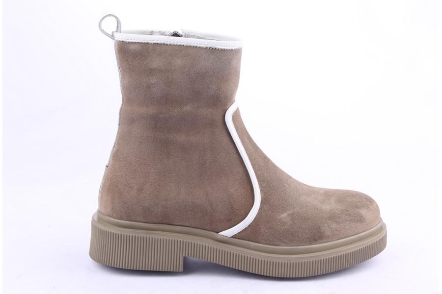 d.moro shoes Women Suede Leather Ankle Boots for Winter: 506C Beige (Wholesale)