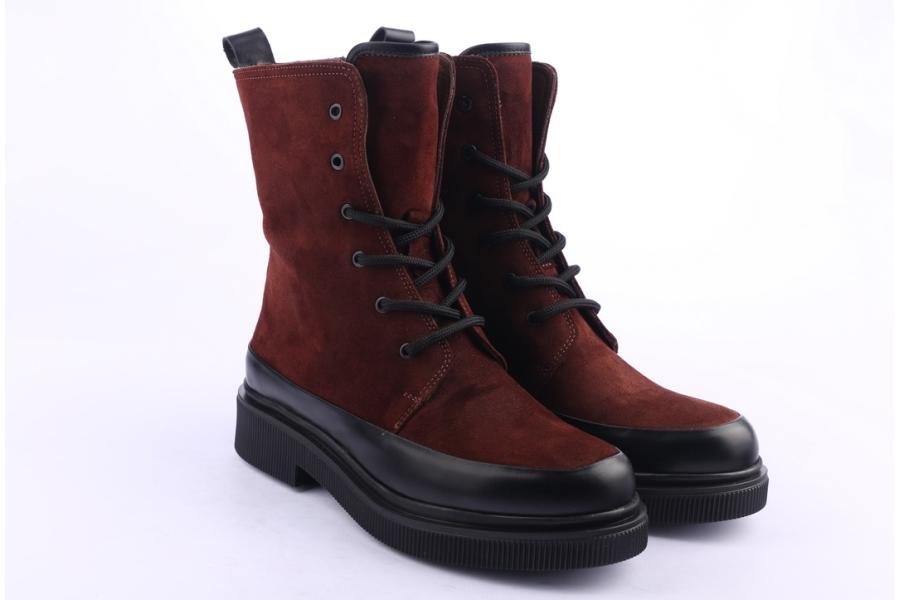 D.moro Shoes Women Suede Leather Ankle Boots For Winter: 506D Burgundy (Wholesale)