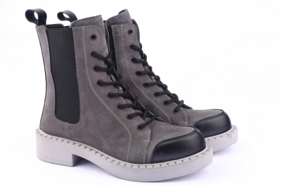 D.moro Shoes Women Suede Leather Ankle Boots For Winter: 519A Grey (Wholesale)