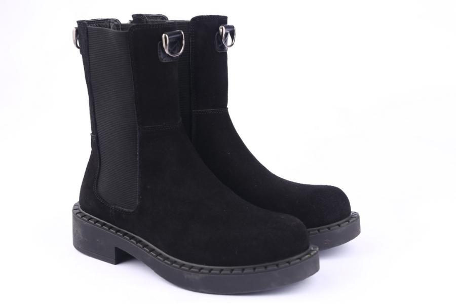 D.moro Shoes Women Suede Leather Ankle Boots For Winter: 519B Black (Wholesale)