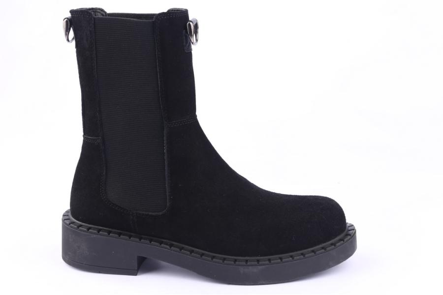 d.moro shoes Women Suede Leather Ankle Boots for Winter: 519B Black (Wholesale)