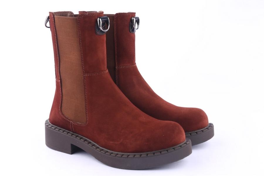 D.moro Shoes Women Suede Leather Ankle Boots For Winter: 519B Burgundy (Wholesale)