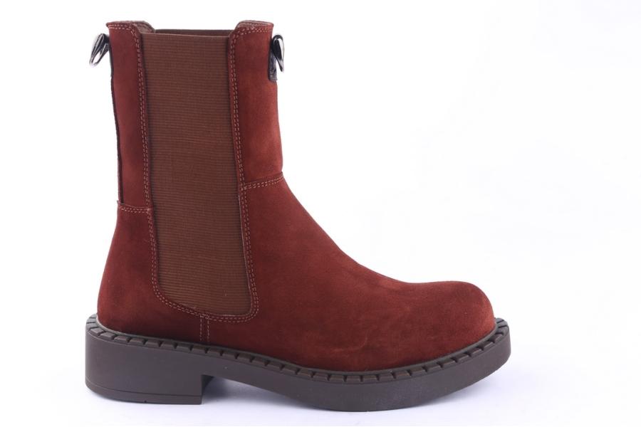 d.moro shoes Women Suede Leather Ankle Boots for Winter: 519B Burgundy (Wholesale)