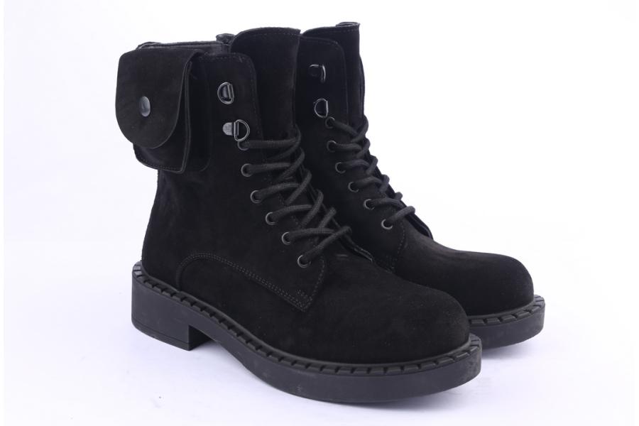 D.moro Shoes Women Suede Leather Ankle Boots For Winter: 519C Black (Wholesale)