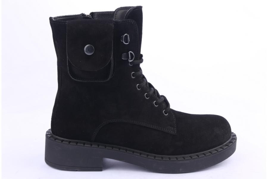d.moro shoes Women Suede Leather Ankle Boots for Winter: 519C Black (Wholesale)