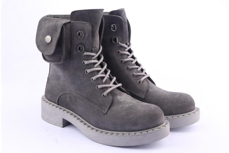 D.moro Shoes Women Suede Leather Ankle Boots For Winter: 519C Grey (Wholesale)