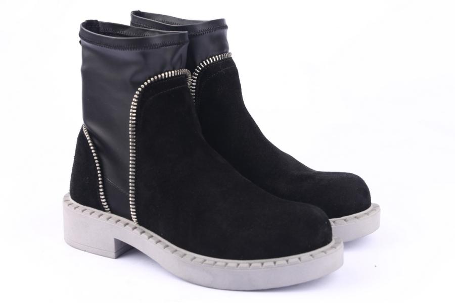D.moro Shoes Women Suede Leather Ankle Boots For Winter: 519F Black (Wholesale)