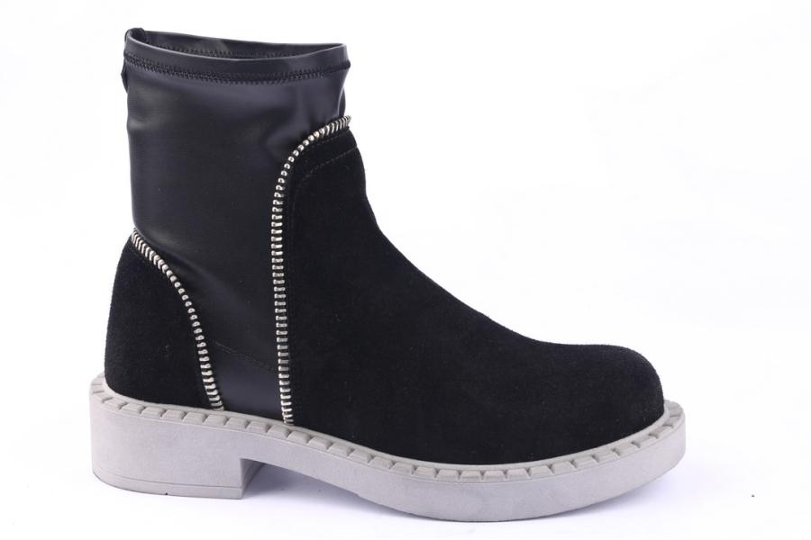 d.moro shoes Women Suede Leather Ankle Boots for Winter: 519F Black (Wholesale)