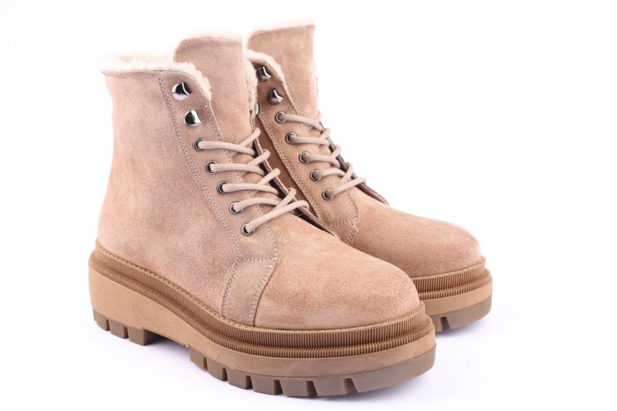 D.moro Shoes Women Suede Leather Ankle Boots For Winter: 567C Beige (Wholesale)