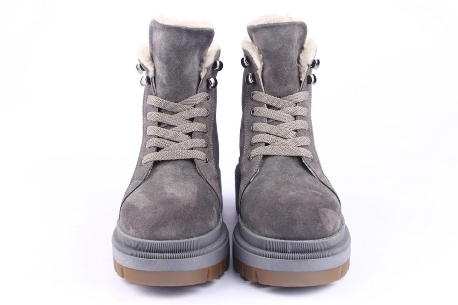 D.moro Shoes Women Suede Leather Ankle Boots For Winter: 567C Grey (Wholesale)