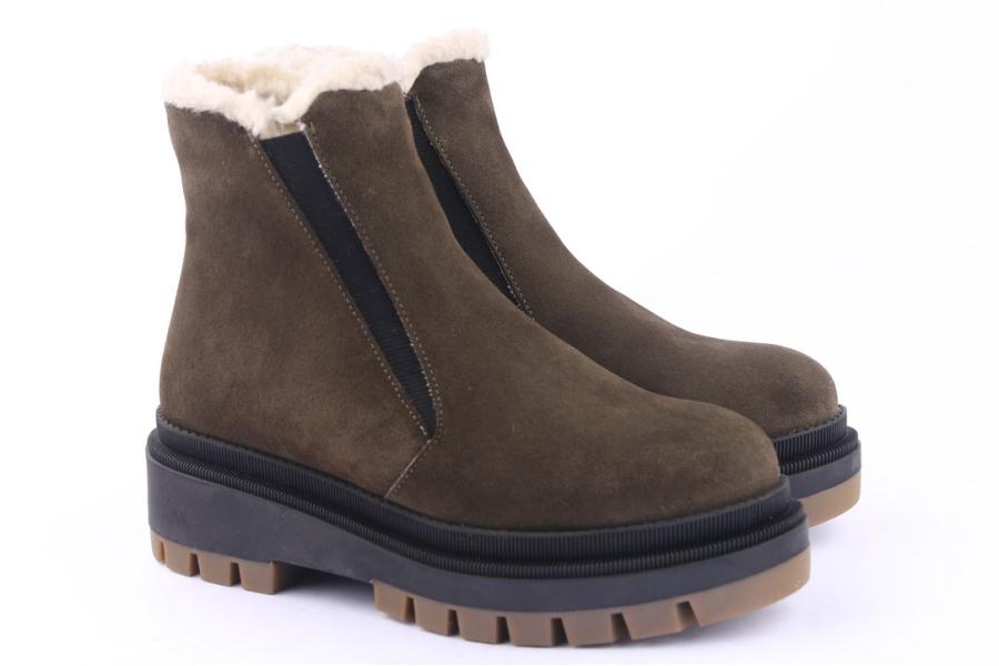 D.moro Shoes Women Suede Leather Ankle Boots For Winter: 567D Khaki (Wholesale)