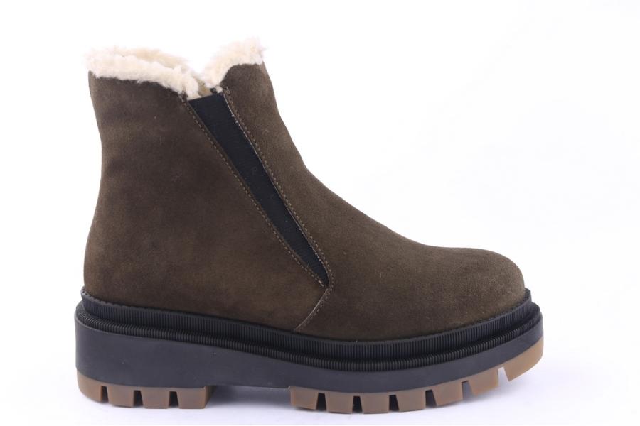 d.moro shoes Women Suede Leather Ankle Boots for Winter: 567D Khaki (Wholesale)