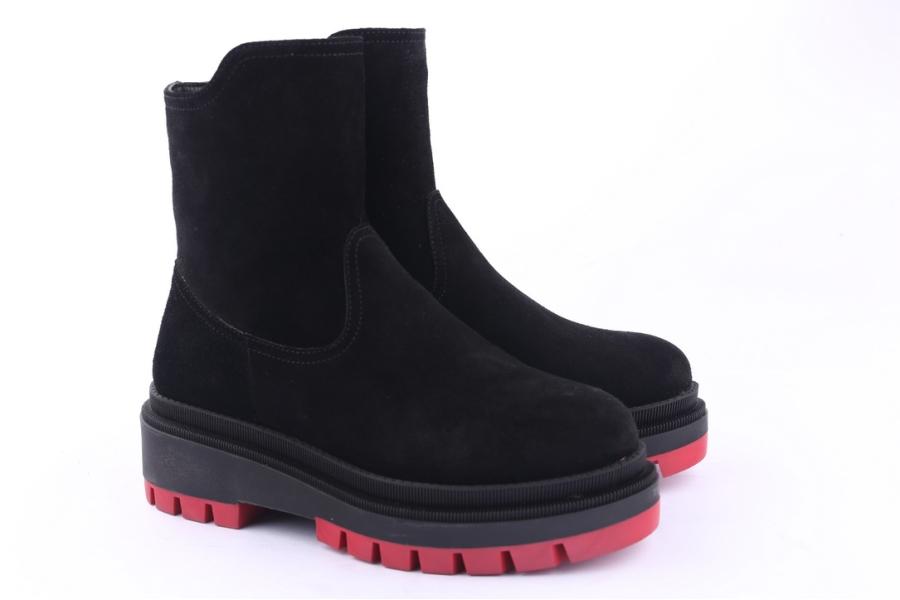 D.moro Shoes Women Suede Leather Ankle Boots For Winter: 567E Black (Wholesale)