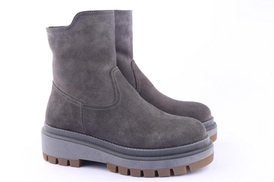 D.moro Shoes Women Suede Leather Ankle Boots For Winter: 567E Grey (Wholesale)