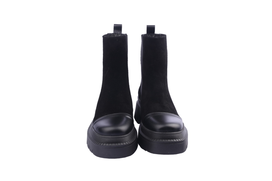 D.moro Shoes Women Suede Leather Ankle Boots For Winter: 574B Black (Wholesale)