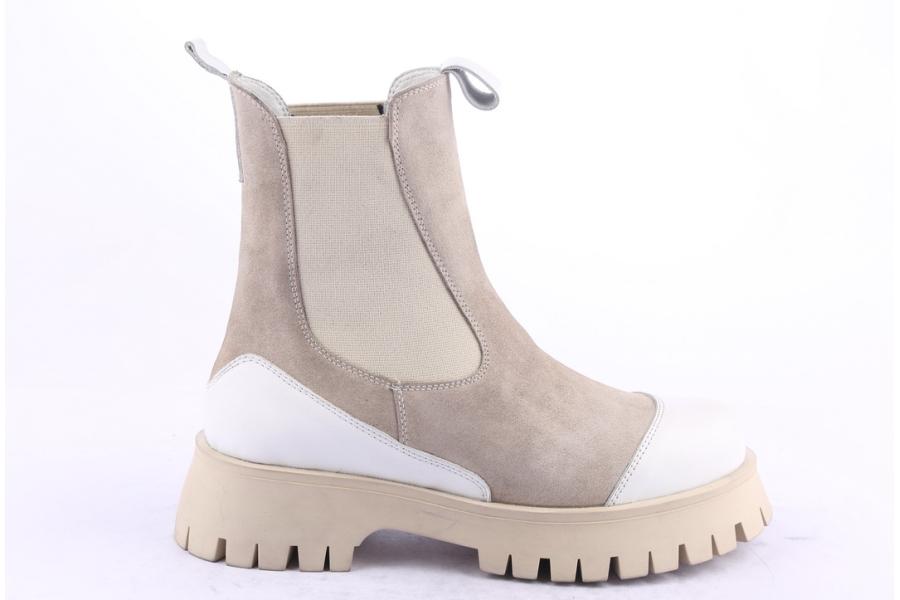 d.moro shoes Women Suede Leather Ankle Boots for Winter: 652G Beige (Wholesale)