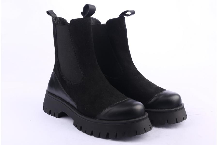 D.moro Shoes Women Suede Leather Ankle Boots For Winter: 652G Black (Wholesale)