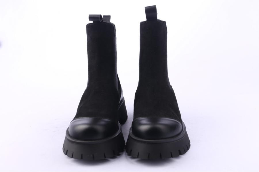 D.moro Shoes Women Suede Leather Ankle Boots For Winter: 652G Black (Wholesale)
