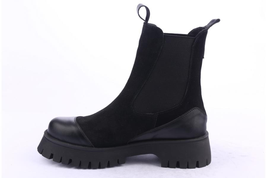 D.moro Shoes Women Suede Leather Ankle Boots For Winter: 652G Black (Wholesale)