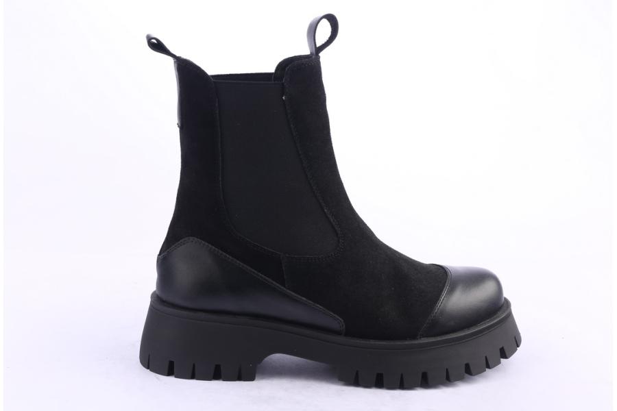 d.moro shoes Women Suede Leather Ankle Boots for Winter: 652G Black (Wholesale)