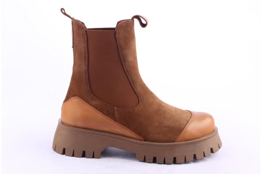 d.moro shoes Women Suede Leather Ankle Boots for Winter: 652G Tan (Wholesale)