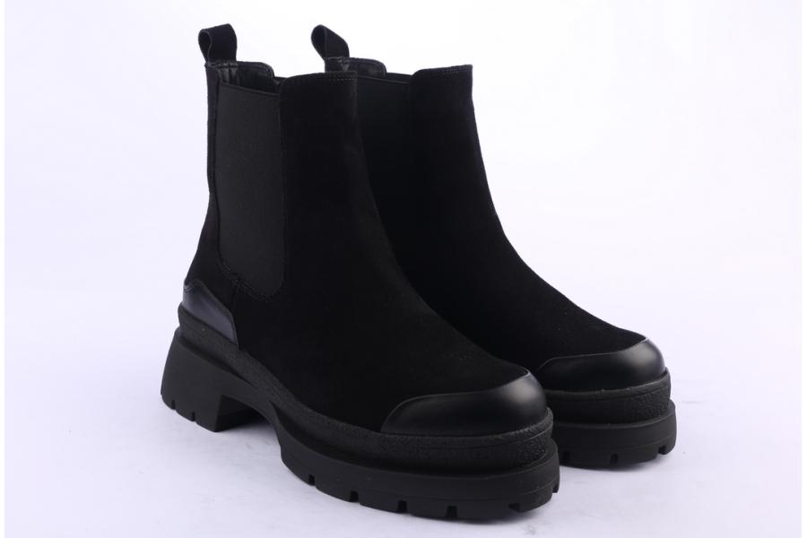 D.moro Shoes Women Suede Leather Ankle Boots For Winter: 656A Black (Wholesale)