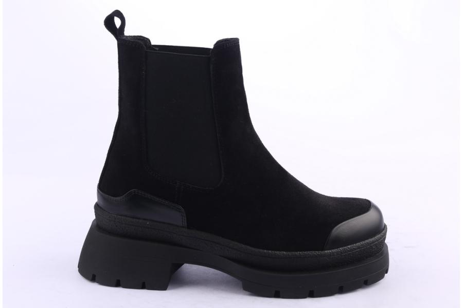 d.moro shoes Women Suede Leather Ankle Boots for Winter: 656A Black (Wholesale)