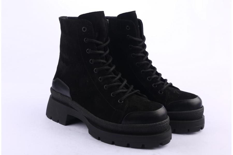 D.moro Shoes Women Suede Leather Ankle Boots For Winter: 656B Black (Wholesale)