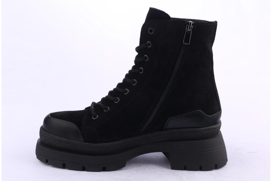 D.moro Shoes Women Suede Leather Ankle Boots For Winter: 656B Black (Wholesale)