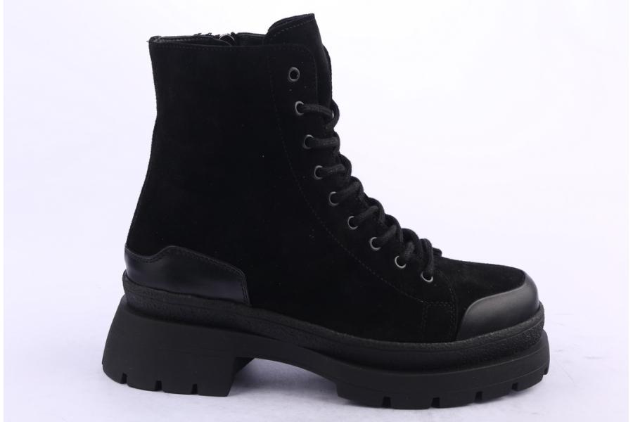 d.moro shoes Women Suede Leather Ankle Boots for Winter: 656B Black (Wholesale)