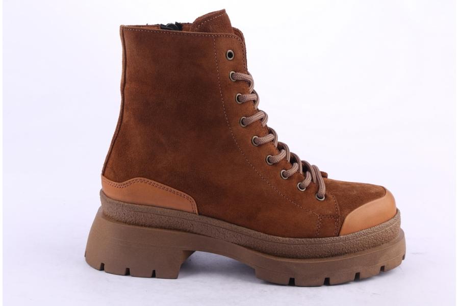 d.moro shoes Women Suede Leather Ankle Boots for Winter: 656B Tan (Wholesale)