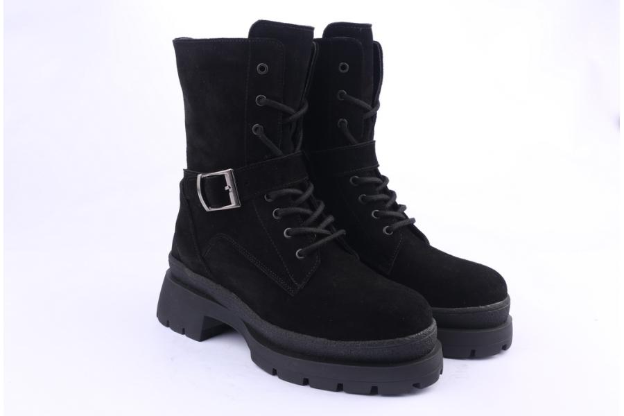 D.moro Shoes Women Suede Leather Ankle Boots For Winter: 656F Black (Wholesale)