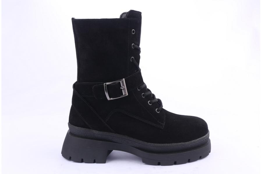 d.moro shoes Women Suede Leather Ankle Boots for Winter: 656F Black (Wholesale)