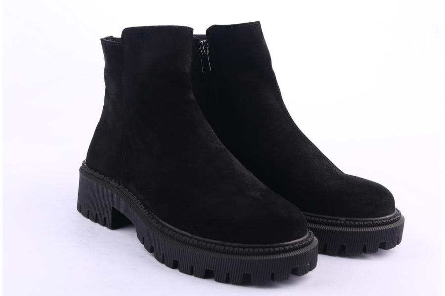 D.moro Shoes Women Suede Leather Ankle Boots For Winter: 657E Black (Wholesale)
