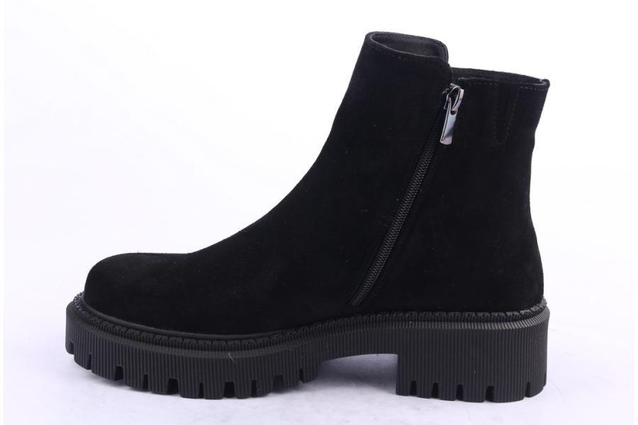 D.moro Shoes Women Suede Leather Ankle Boots For Winter: 657E Black (Wholesale)