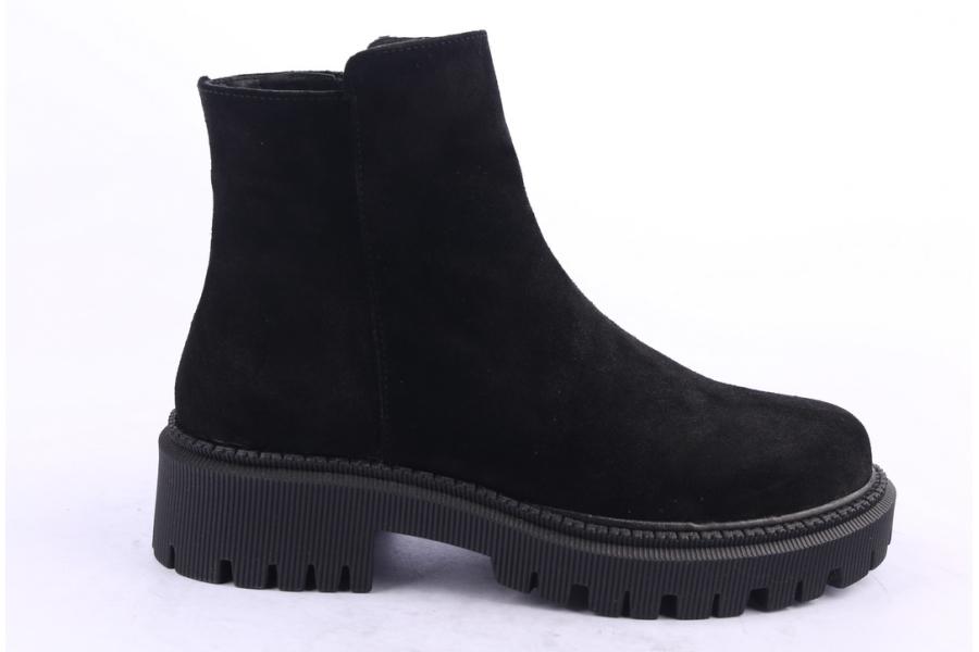 d.moro shoes Women Suede Leather Ankle Boots for Winter: 657E Black (Wholesale)