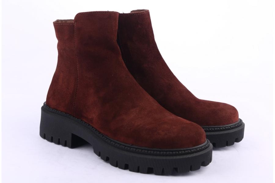 D.moro Shoes Women Suede Leather Ankle Boots For Winter: 657E Burgundy (Wholesale)
