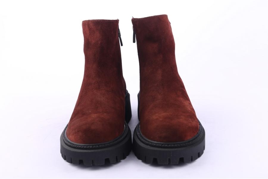 D.moro Shoes Women Suede Leather Ankle Boots For Winter: 657E Burgundy (Wholesale)