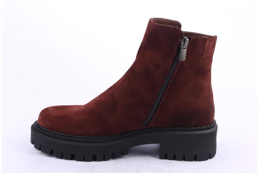 D.moro Shoes Women Suede Leather Ankle Boots For Winter: 657E Burgundy (Wholesale)