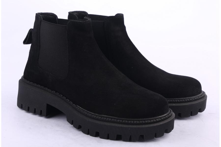 D.moro Shoes Women Suede Leather Ankle Boots For Winter: 657H Black (Wholesale)
