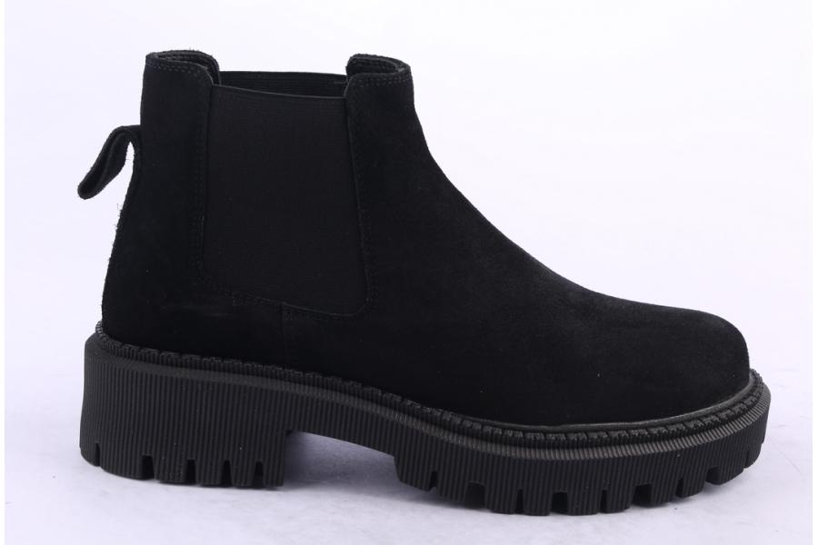 d.moro shoes Women Suede Leather Ankle Boots for Winter: 657H Black (Wholesale)